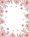 Pink Floral Border Design Rug