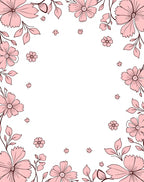 Pink Floral Border Design Rug