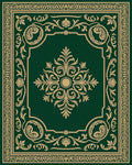 Emerald Green Gold Ornate Floral Rug