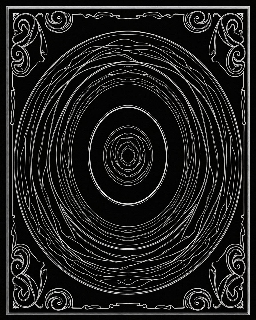 Art Nouveau Swirls Concentric Circles Rug