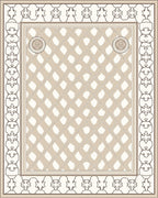 Elegant Geometric Border With Diamond Pattern Rug