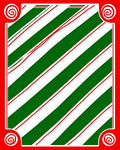 Holiday Red Green Striped Swirl Rug
