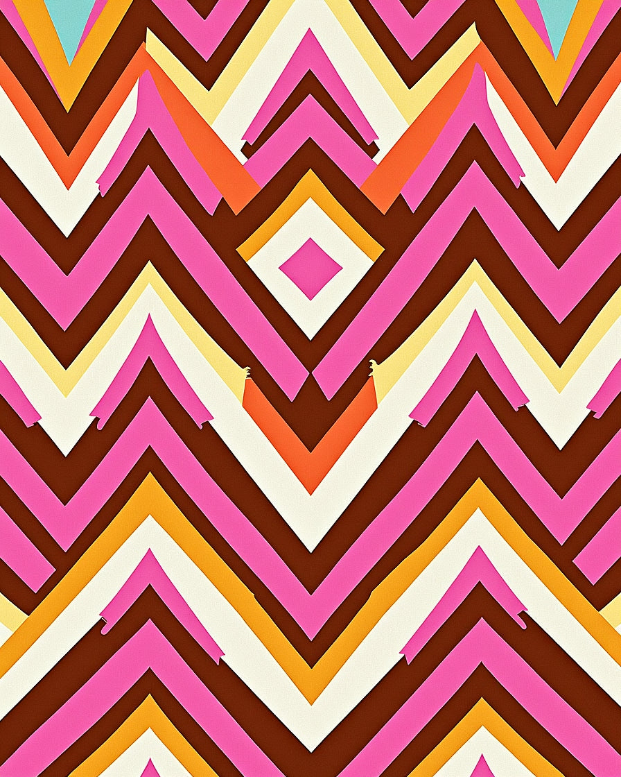 Bold Colorful Chevron ZigZag Pattern Rug