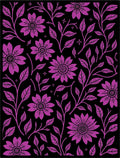 Floral Vines Pattern With Purple Flowers Rug