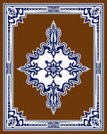 Brown With Blue Ornate Floral Design Rug