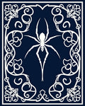 Dark Blue Spider Web Floral Rug