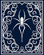 Dark Blue Spider Web Floral Rug