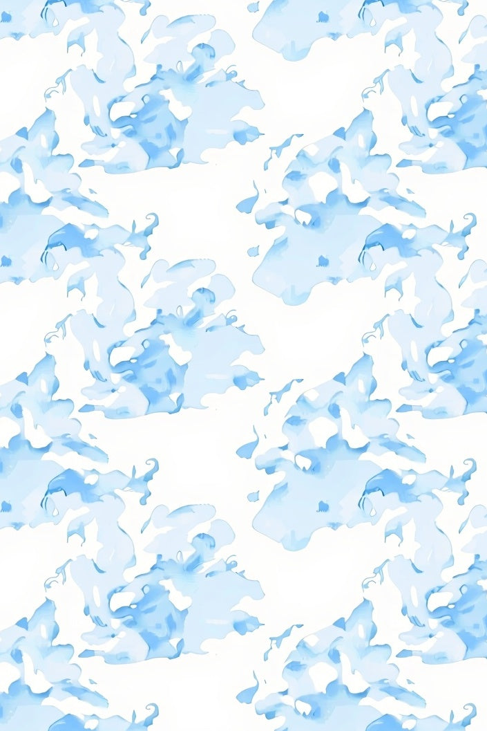 Abstract Blue Water Pattern Rug