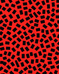 Red Black Scattered Geometric Pattern Rug