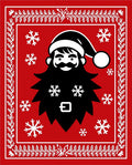 Christmas Santa Red Snowflake Border Rug