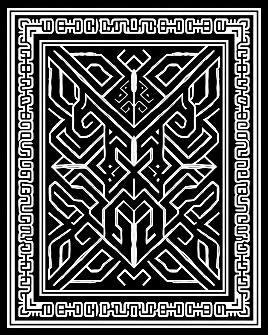 Bold Geometric Lines Abstract Design Rug