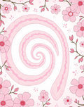 Pink Swirl Floral Pattern Rug