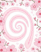 Pink Swirl Floral Pattern Rug