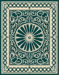 Ornate Floral Centerpiece Detailed Border Rug