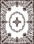 Intricate Floral Border Pattern Rug
