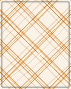 Orange Woven Plaid Pattern Rug