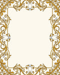 Classic Gold Floral Scroll Border Rug