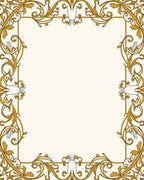 Classic Gold Floral Scroll Border Rug
