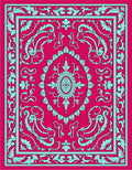 Vibrant Floral Medallion Motif Rug