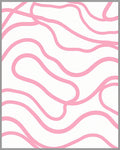 Pink Abstract Wavy Lines Pattern Rug