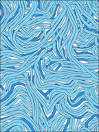 Abstract Blue Wave Pattern Rug