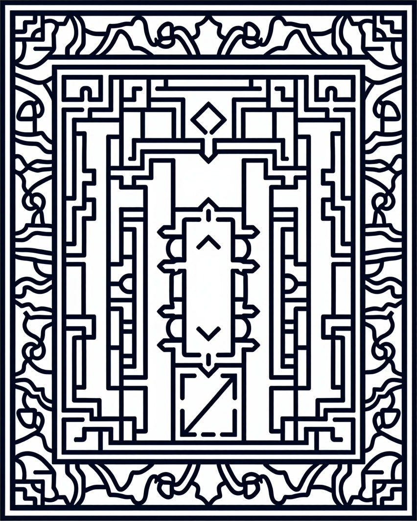 Abstract Line Art Geometric Rug Design Rug