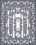 Abstract Line Art Geometric Rug Design Rug