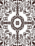 Ornate Floral Scroll Pattern Rug