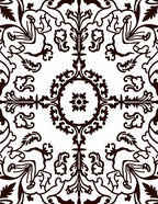 Ornate Floral Scroll Pattern Rug