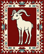 Crimson Ram Tribal Geometric Rug