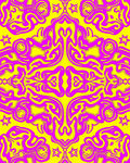 Vibrant Magenta And Yellow Swirl Pattern Rug