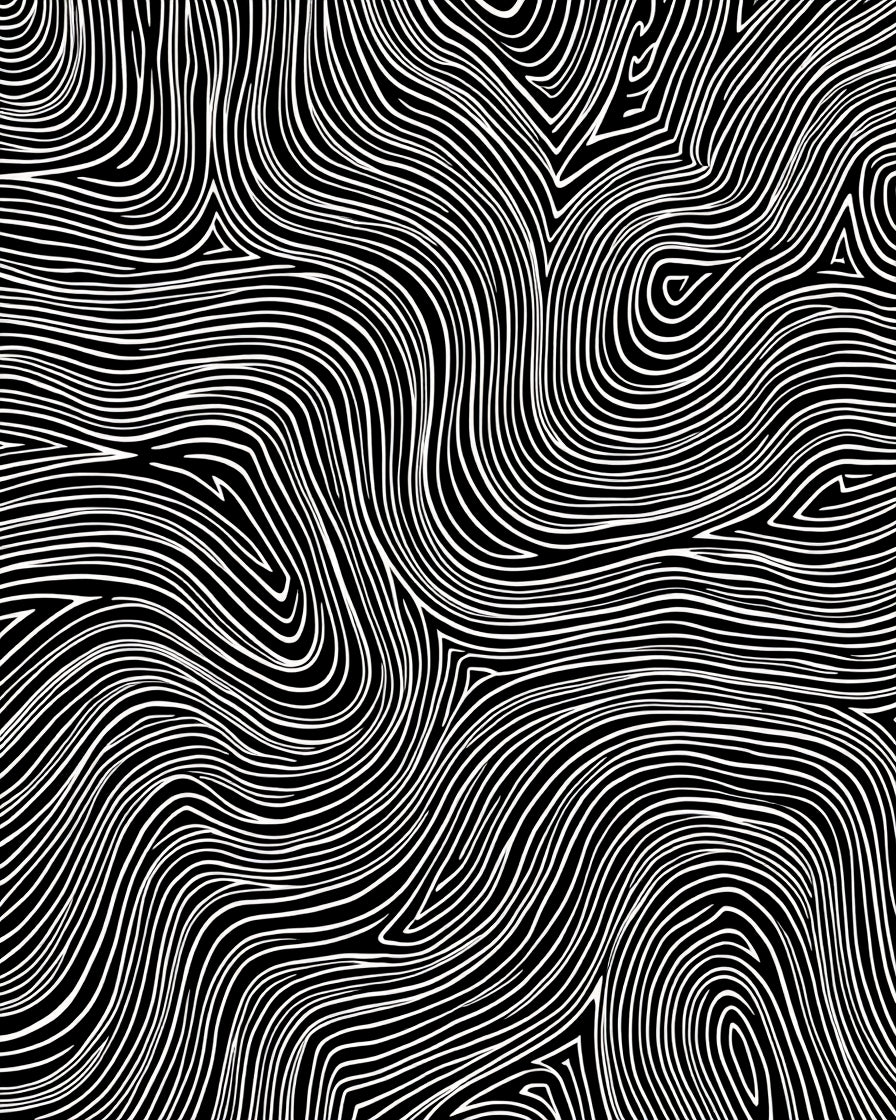 Black And White Swirling Lines Rug