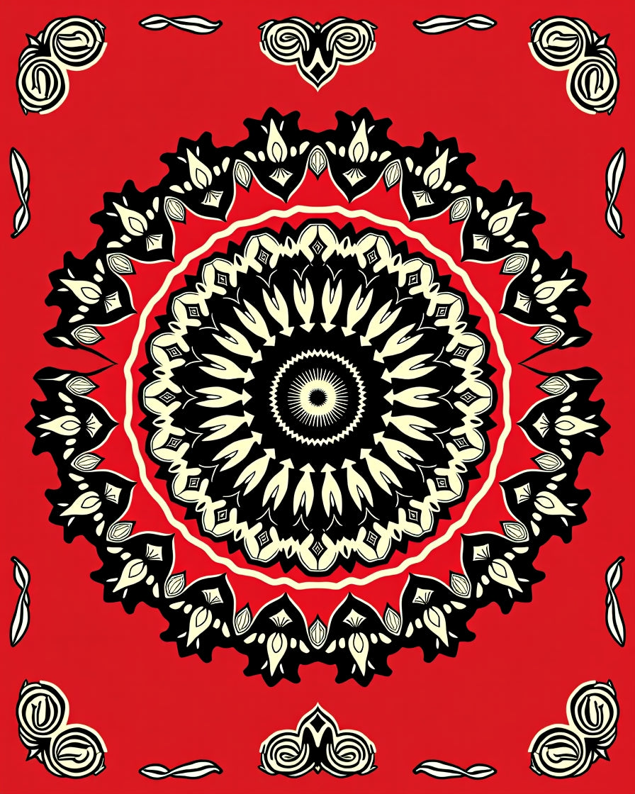 Bold Floral Sunburst Mandala Design Rug