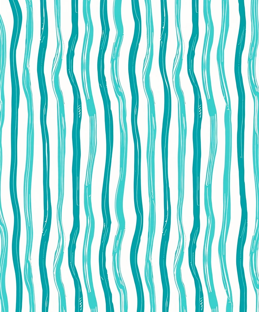 Blue Teal Vertical Wavy Strokes Rug