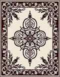Classic Scrollwork Foliage Medallion Design Rug