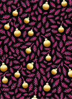 Pink Pine Golden Bauble Collage Rug