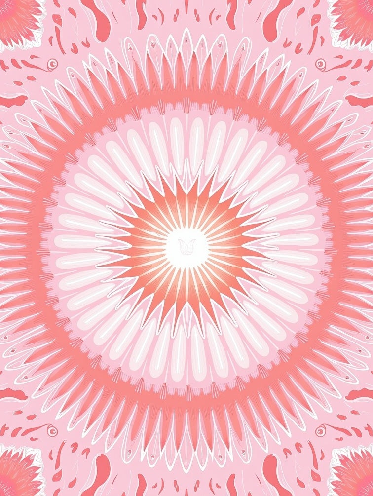 Pink Floral Mandala Radiance Rug
