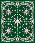 Emerald Green Snowflake Ornamental Rug
