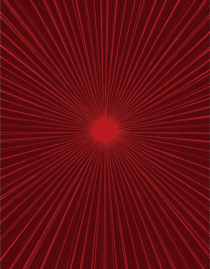 Deep Red Radial Burst Design Rug