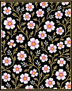 Chic Floral Branches Patterned Rug