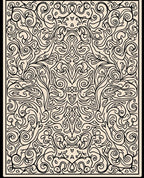 Intricate Swirls Botanical Art Nouveau Rug