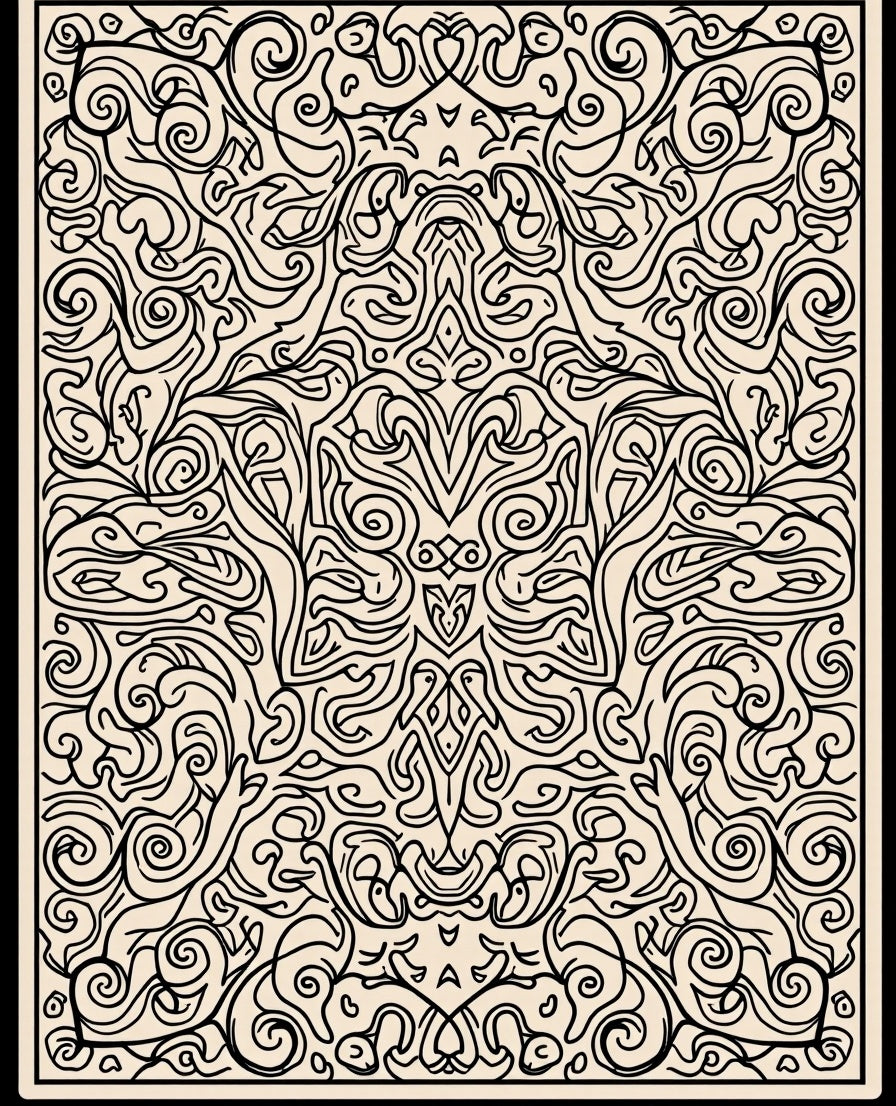 Intricate Swirls Botanical Art Nouveau Rug