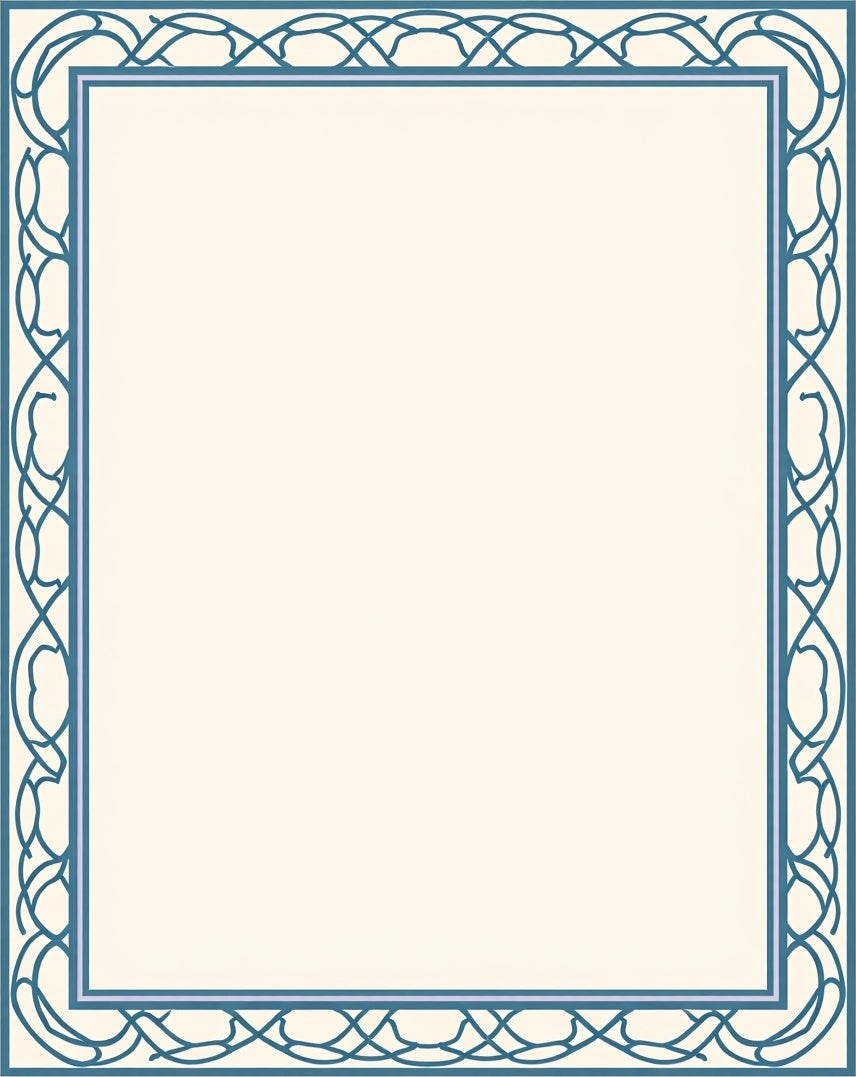 Intricate Border Design With Blue Accents Rug