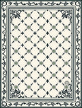 Classic Green Floral Lattice Pattern Rug
