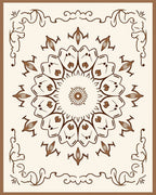 Elegant Floral Medallion Brown Design Rug