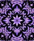 Symmetric Purple Abstract Petal Pattern Rug