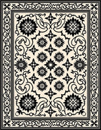 Vintage Floral And Star Pattern Rug