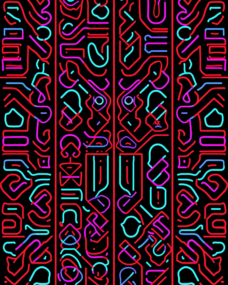 Vibrant Neon Geometric Stripe Pattern Rug