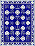 Grand Royal Blue Floral Motif Rug