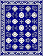 Grand Royal Blue Floral Motif Rug